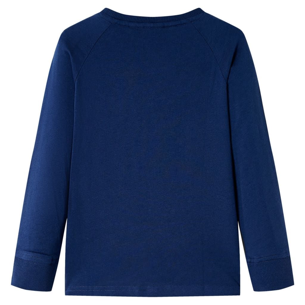 Maglietta Bambini Maniche Lunghe Blu Marino 128 vidaXL