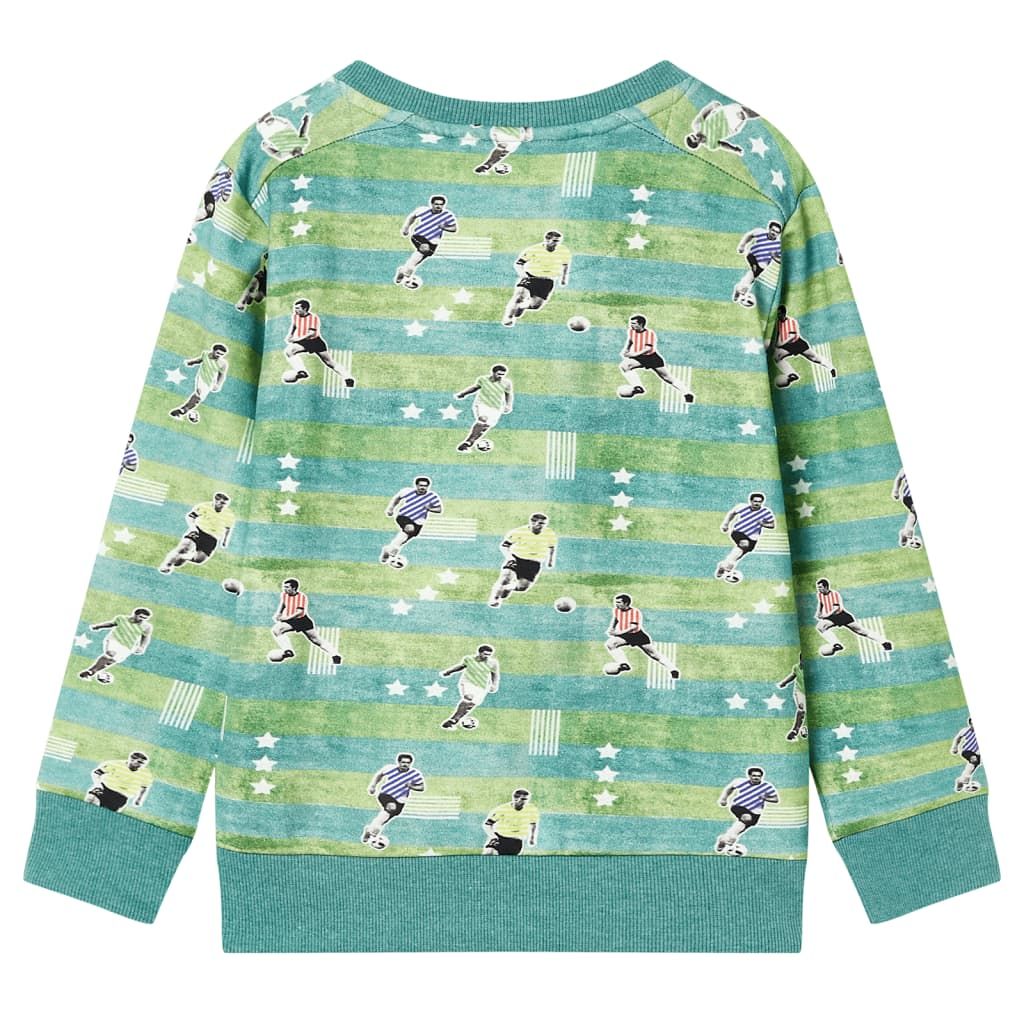 Felpa da Bambino Verde Chiaro Mélange 140 vidaXL