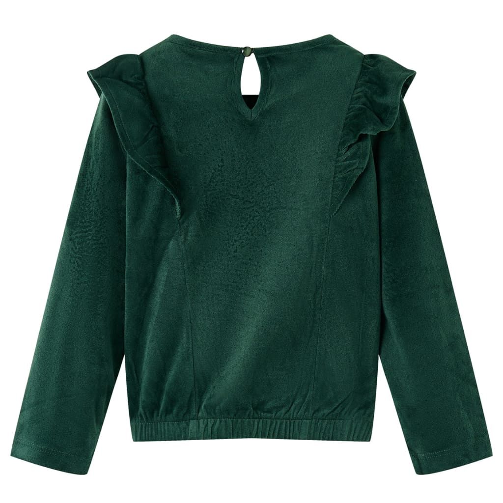 Camicetta da Bambina con Volant Verde Scuro 116 vidaXL