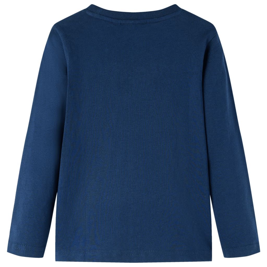 Maglietta Bambini Maniche Lunghe Blu Marino 140 vidaXL