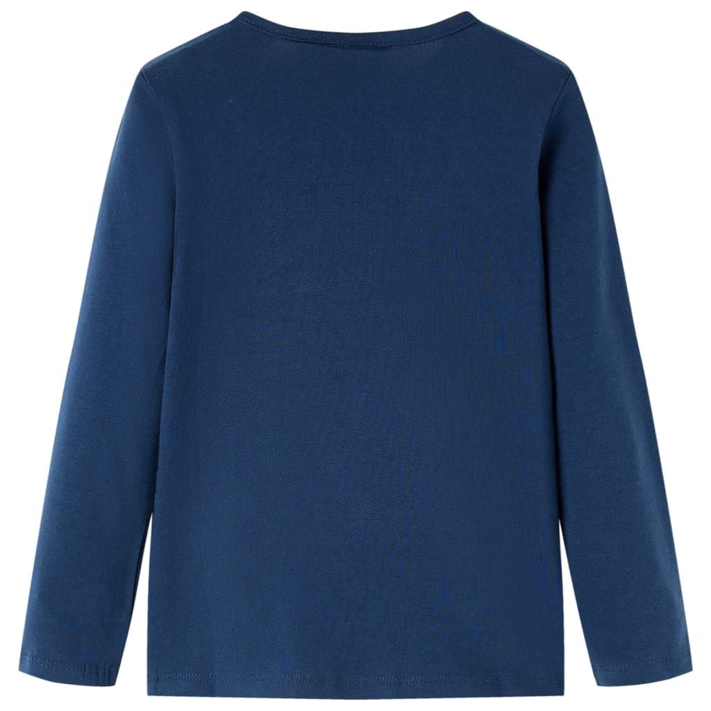 Maglietta da Bambina a Maniche Lunghe Blu Marino 116 vidaXL