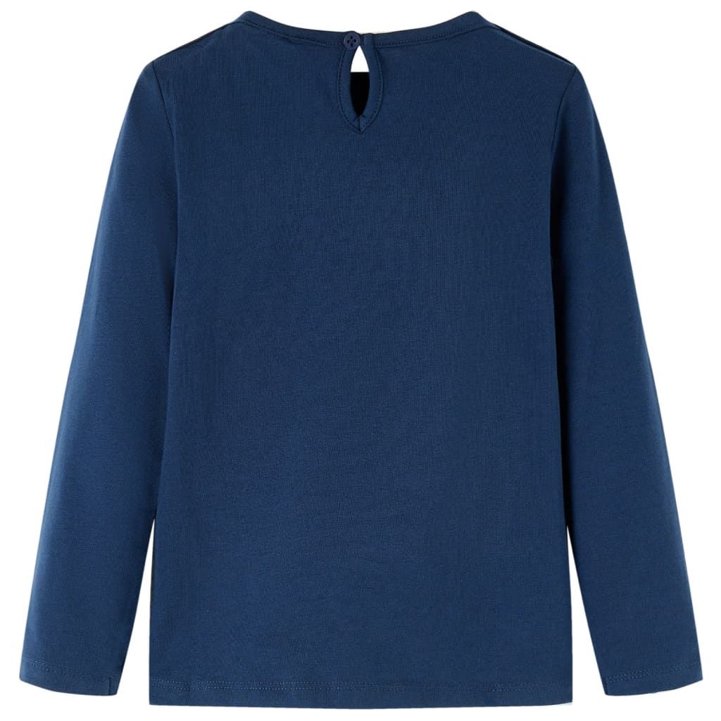 Maglietta per Bambini Maniche Lunghe Blu Marino 92 vidaXL