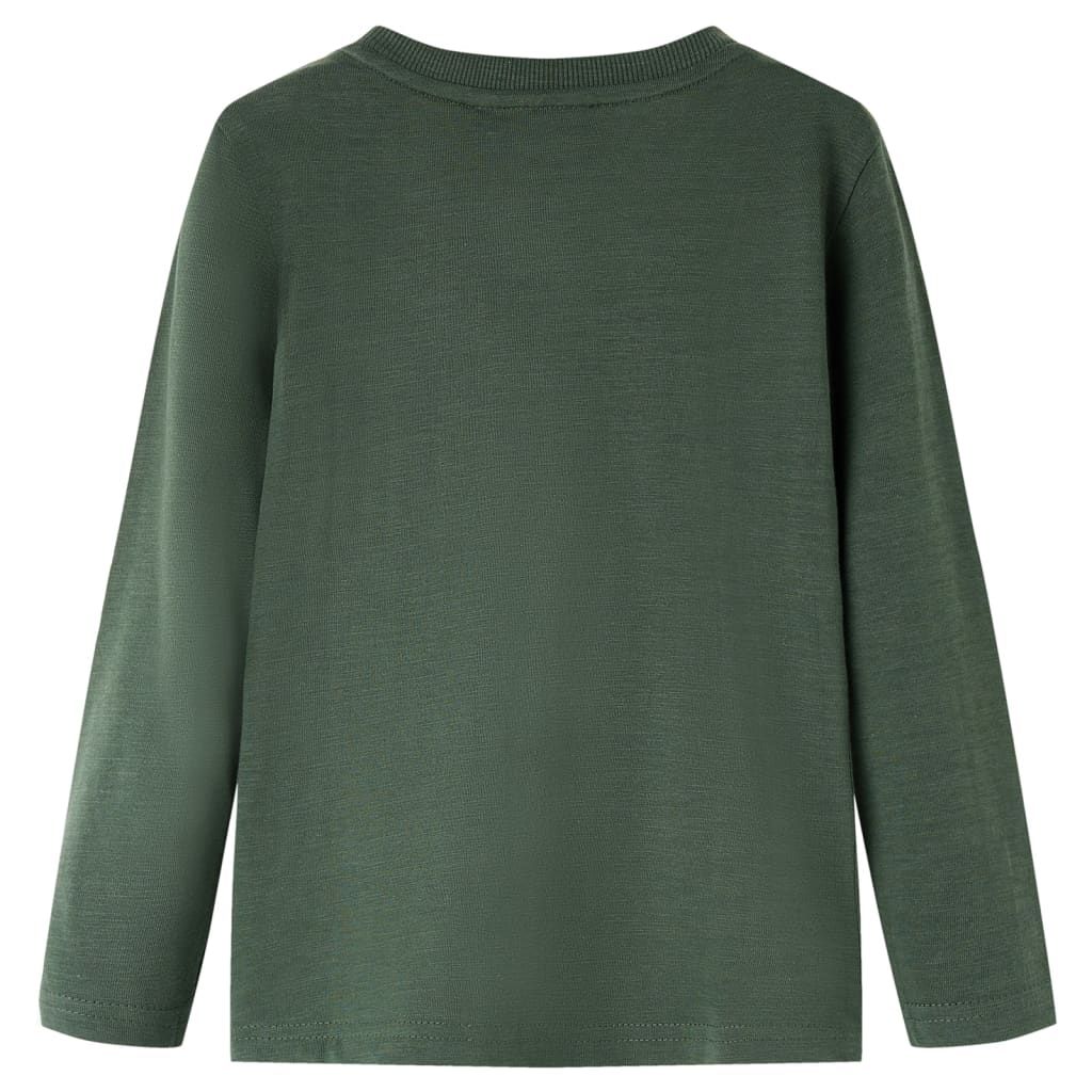 Maglietta da Bambino a Maniche Lunghe Verde Scuro 92 vidaXL