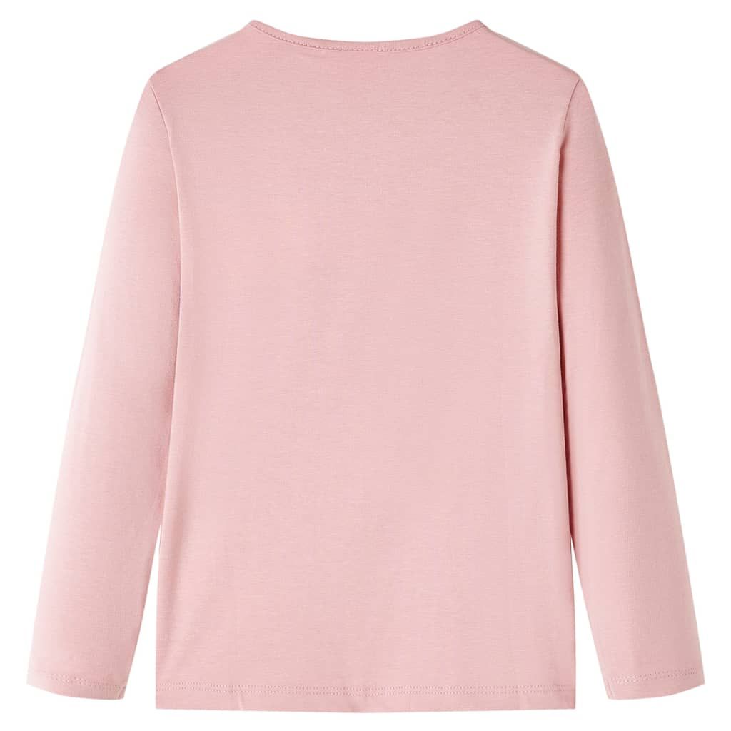 Maglietta Bambini a Maniche Lunghe Rosa Chiaro 116 vidaXL