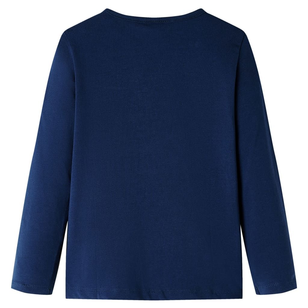 Maglietta da Bambina Maniche Lunghe Blu Marino 128 vidaXL