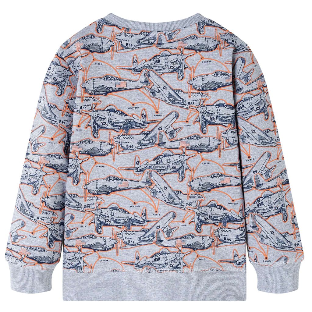 Felpa per Bambini Grigio Mélange 128 vidaXL