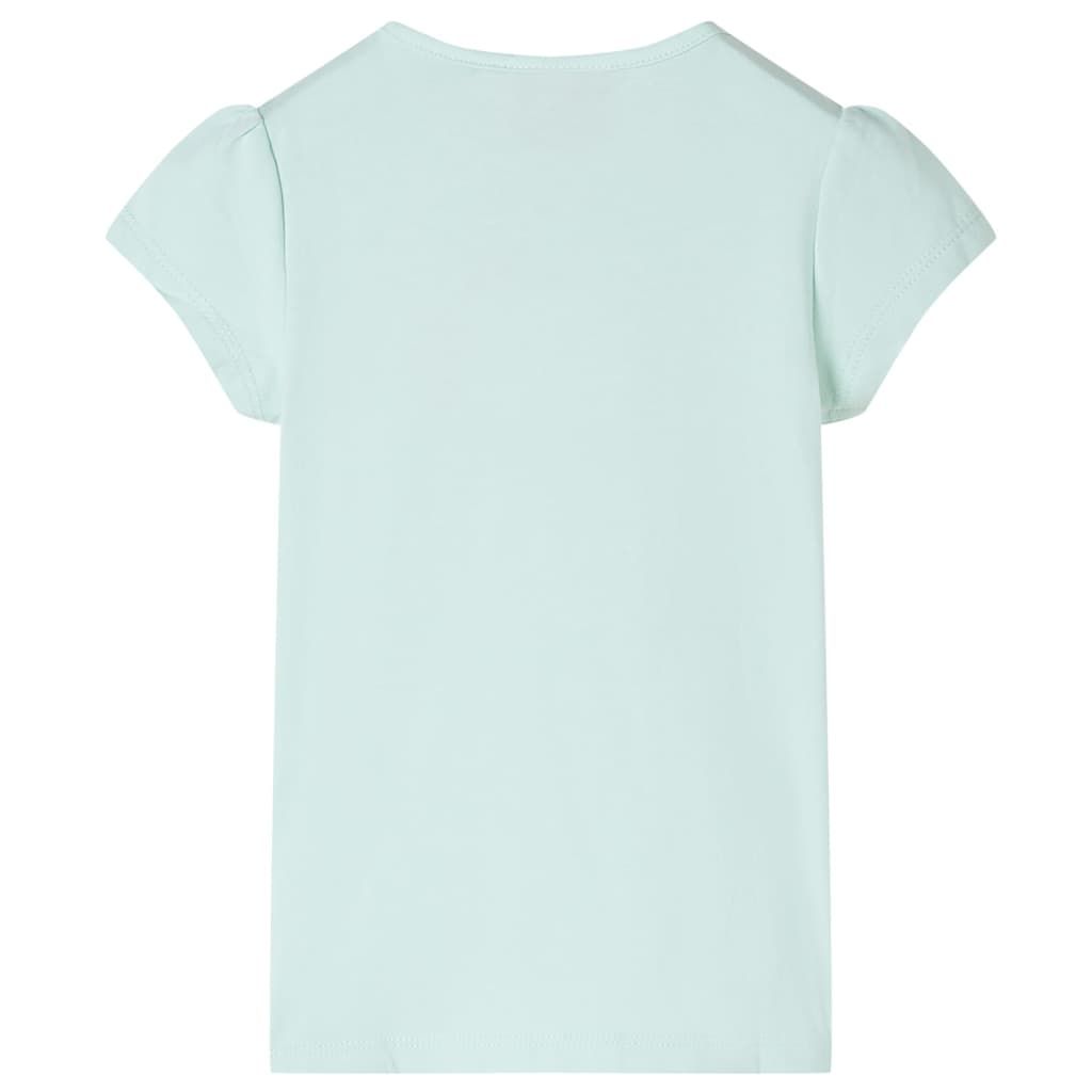 Maglietta Bambina Maniche Aletta Menta Chiaro 128 vidaXL
