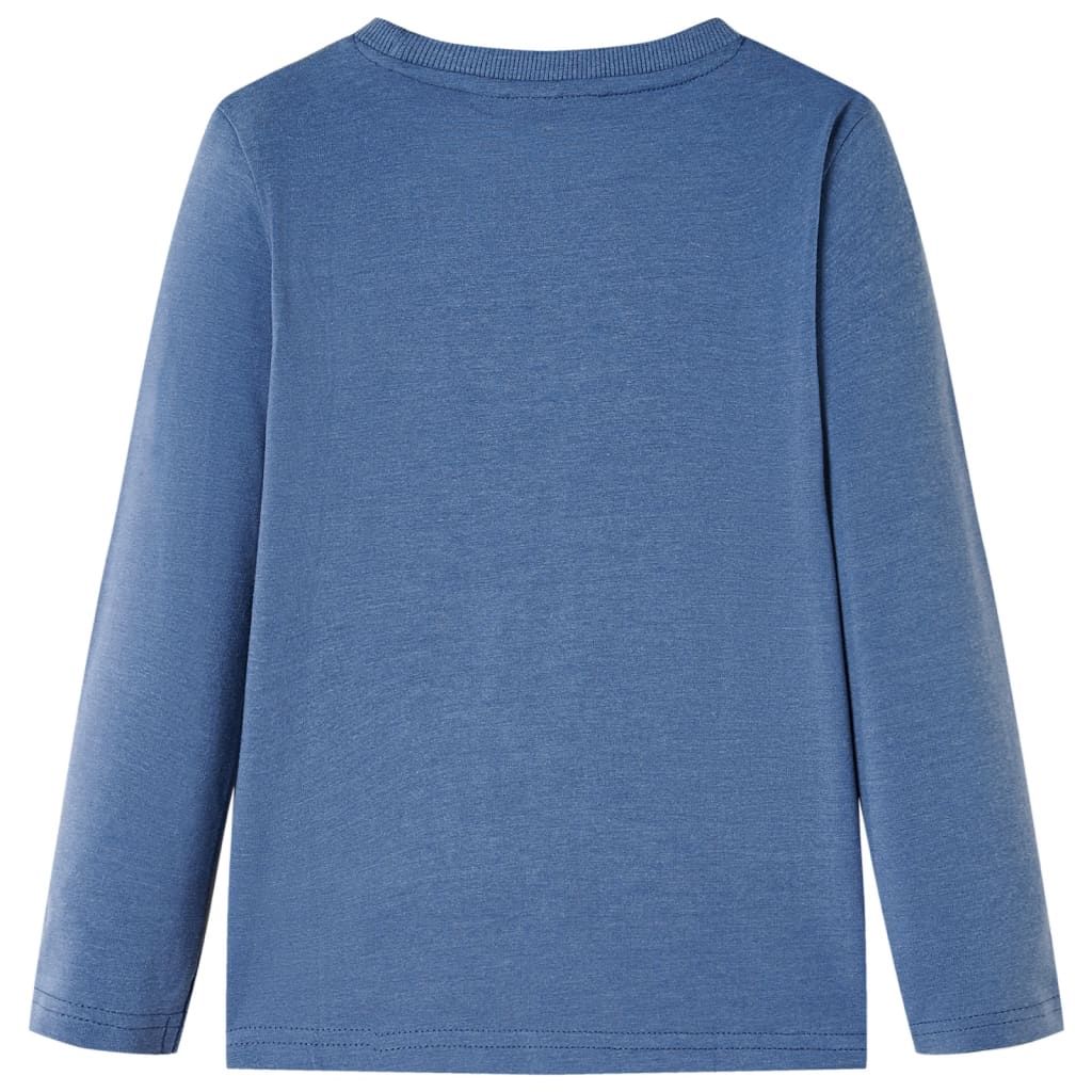 Maglietta Bambino a Maniche Lunghe Blu Mélange 116 vidaXL