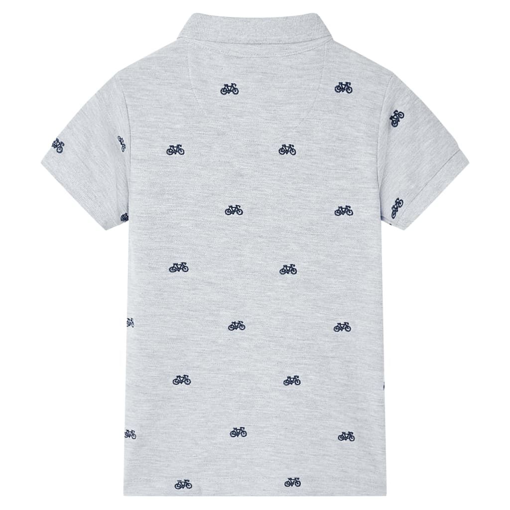 Polo per Bambini Grigio Mélange 140 vidaXL