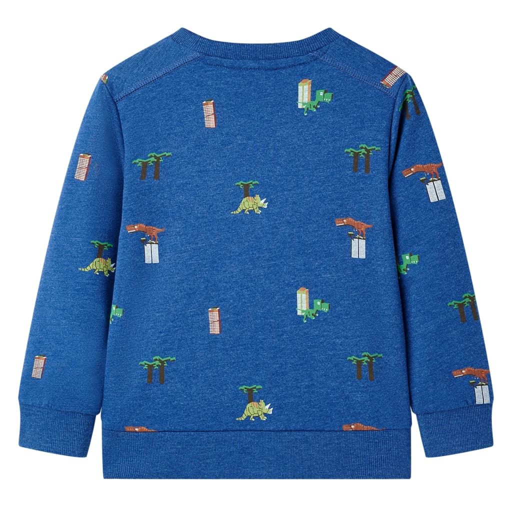 Felpa da Bambino Blu Scuro Mélange 128 vidaXL