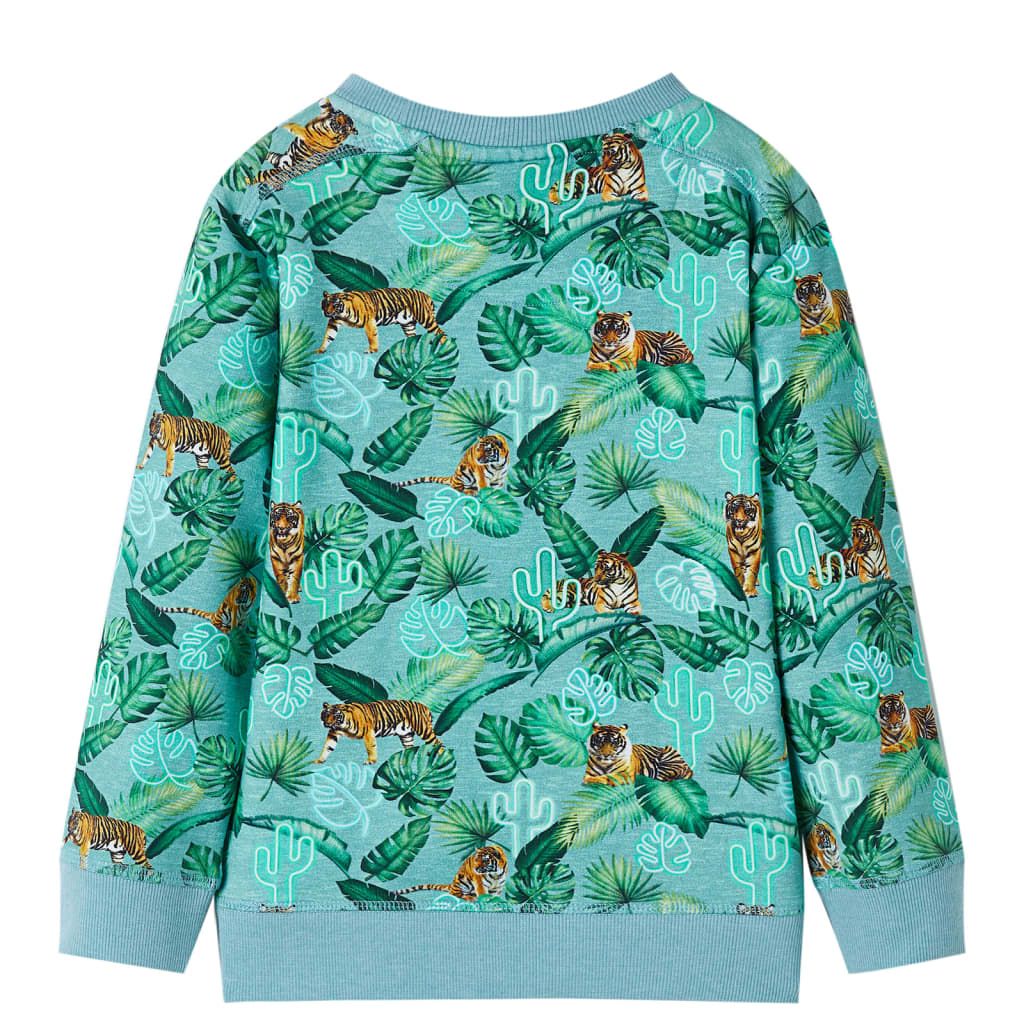 Felpa da Bambino Verde Chiaro Mélange 140 vidaXL