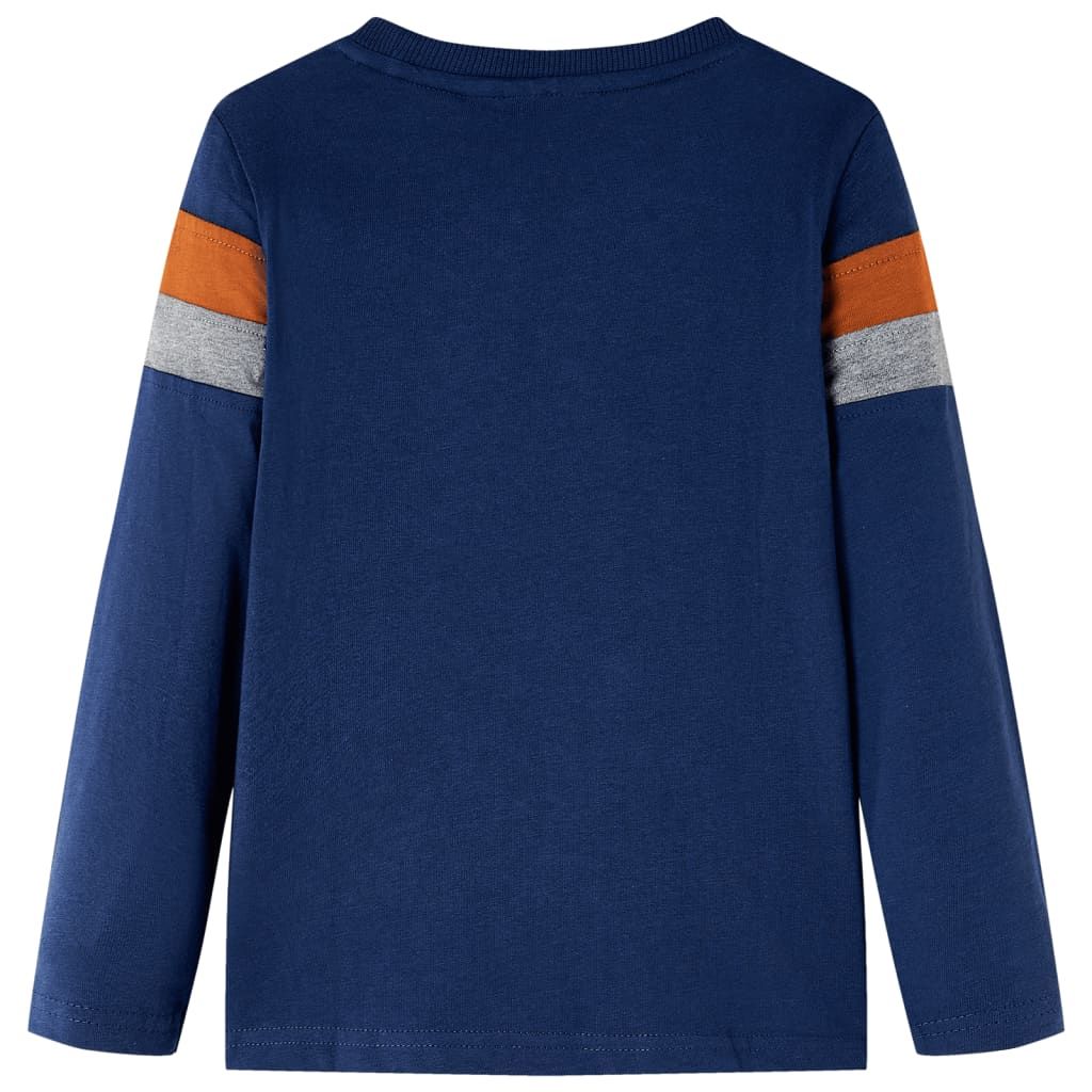 Maglietta da Bambino a Maniche Lunghe Blu Marino 116 vidaXL