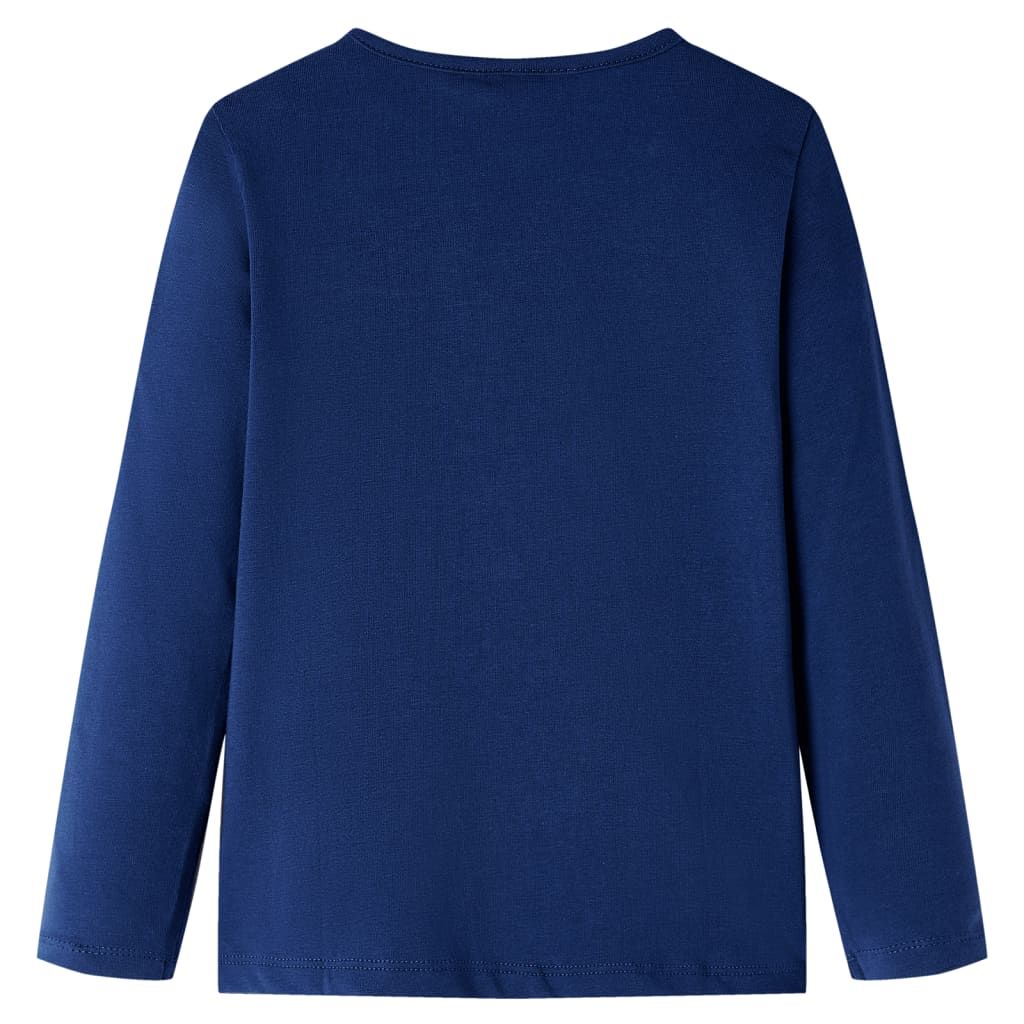 Maglietta per Bambini a Maniche Lunghe Blu Marino 128 vidaXL