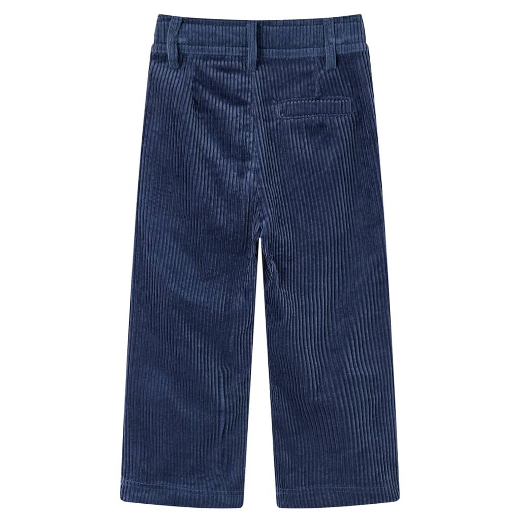 Pantaloni da Bambino in Velluto a Coste Blu Marino 92 vidaXL