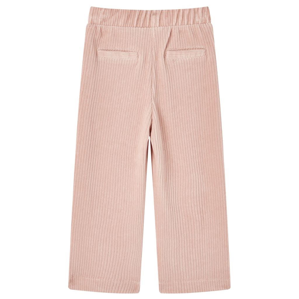 Pantaloni per Bambini in Velluto a Coste Rosa Chiaro 104 vidaXL