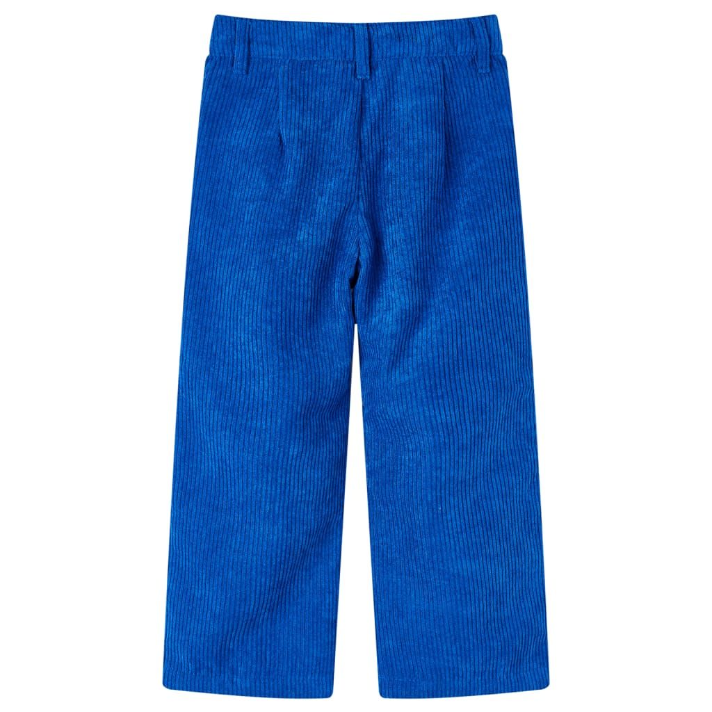 Pantaloni per Bambini in Velluto a Coste Blu Cobalto 116 vidaXL