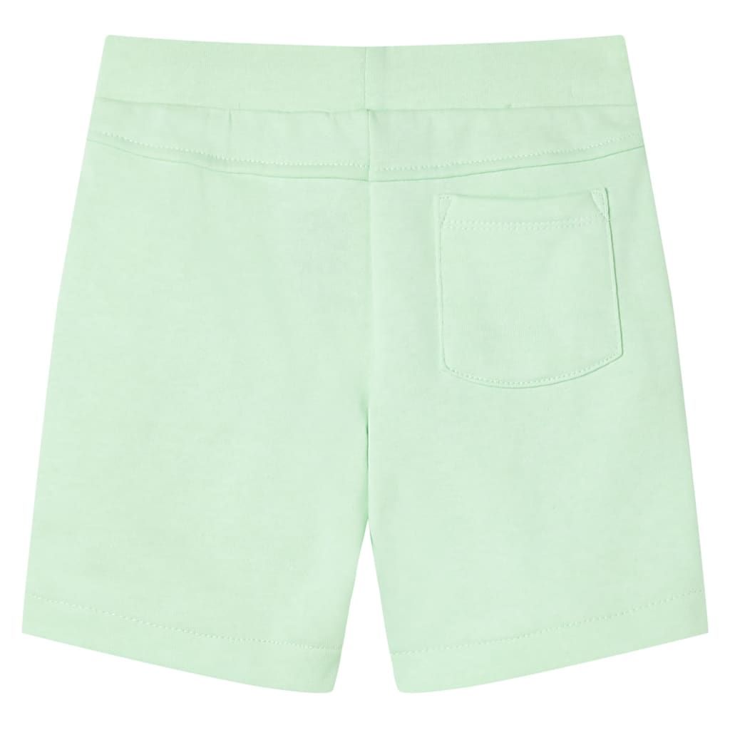 Pantaloncini per Bambini con Coulisse Verde Brillante 128 vidaXL