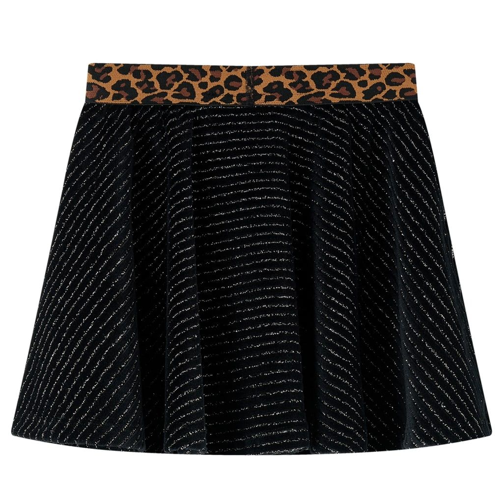 Gonna da Bambina con Vita Leopardata Nera 128 vidaXL