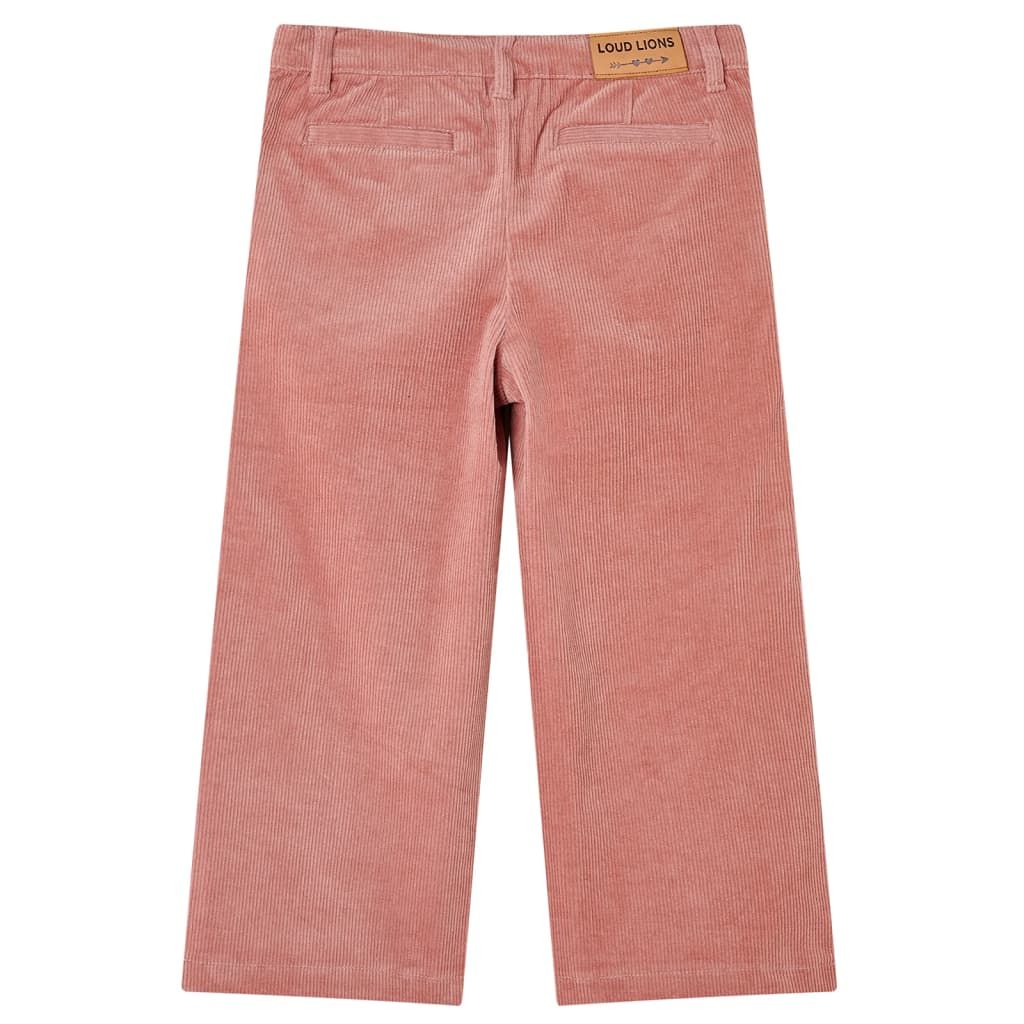 Pantaloni per Bambini in Velluto a Coste Rosa Antico 104 vidaXL