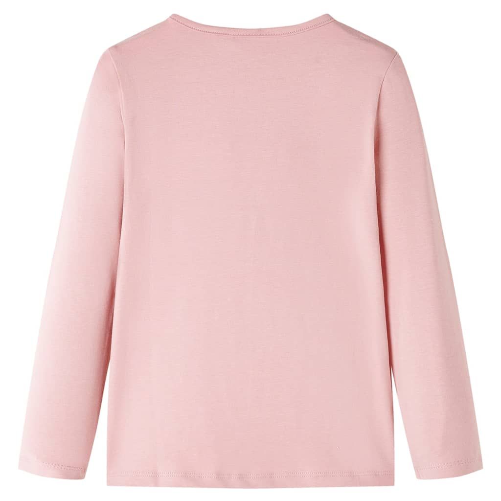 Maglietta Bambina Maniche Lunghe Rosa Chiaro 128 vidaXL