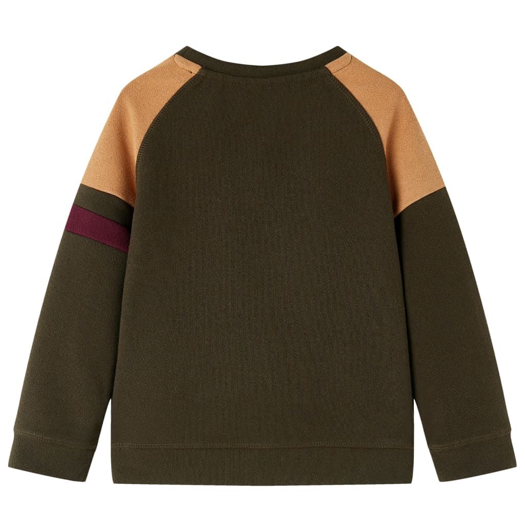 Felpa per Bambini Cachi Scuro e Cammello 140 vidaXL