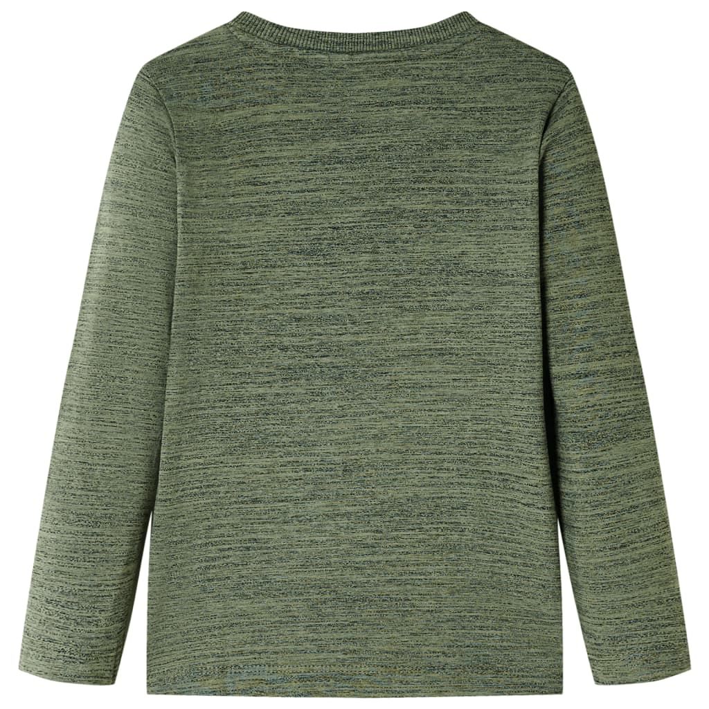 Maglietta per Bambini Maniche Lunghe Cachi Mélange 104 vidaXL
