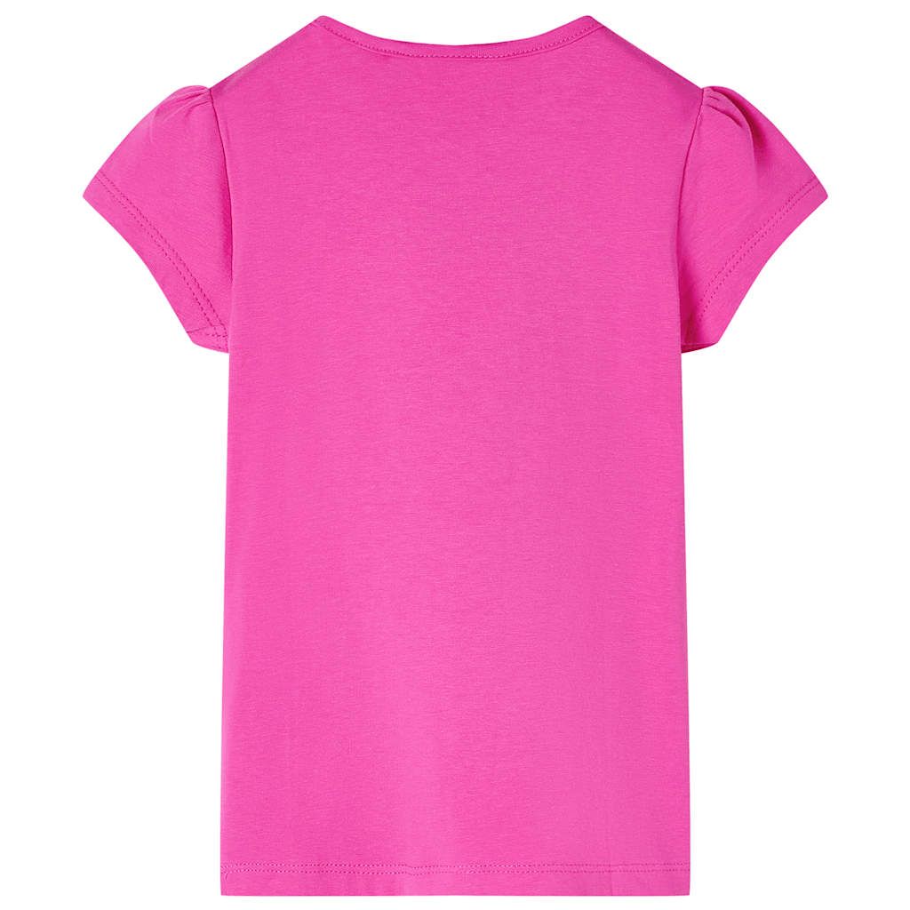 Maglietta da Bambina Maniche Aletta Rosa Scuro 104 vidaXL