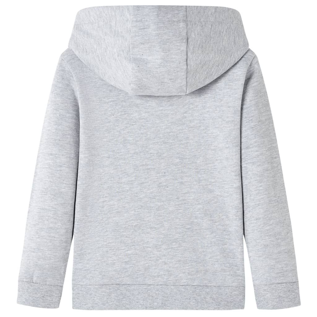Felpa da Bambino con Cappuccio Grigio Mélange e Arancione 140 vidaXL