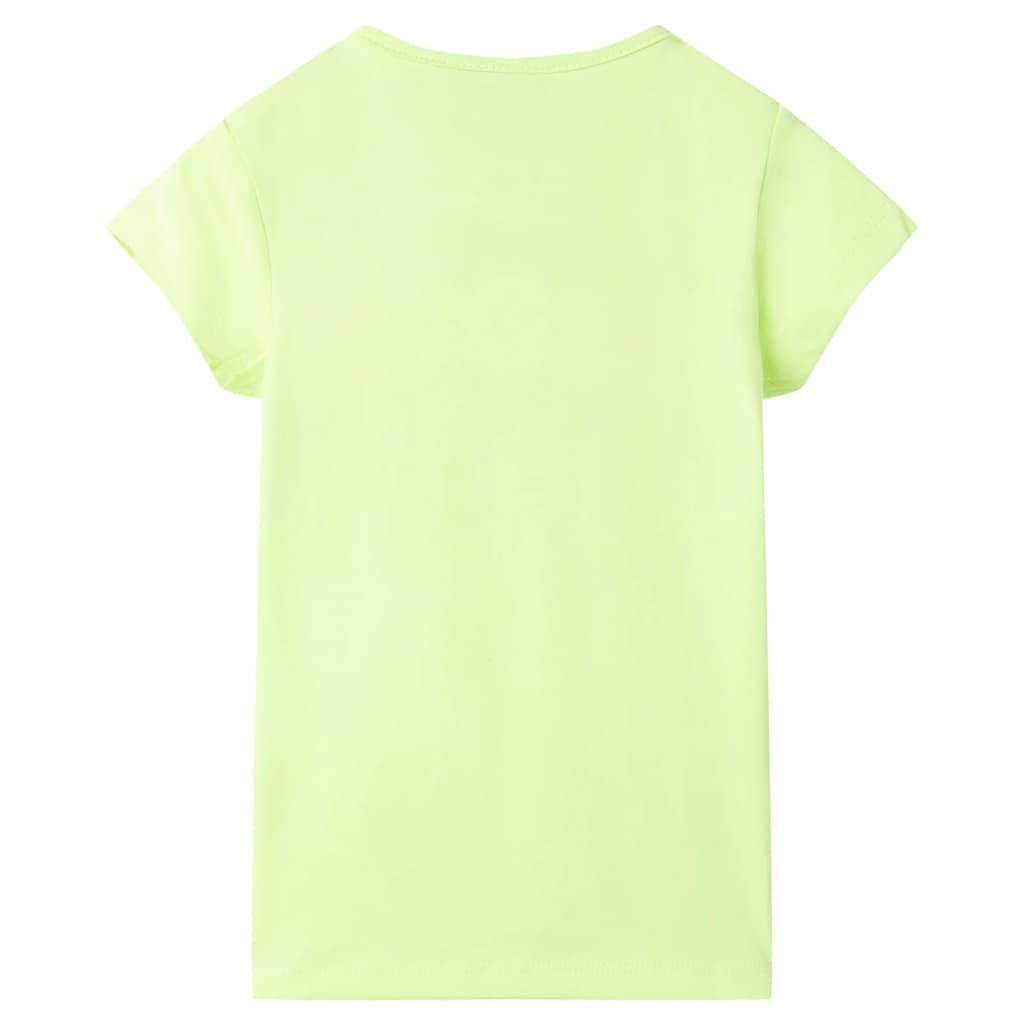 Maglietta da Bambina Giallo Fluo 116 vidaXL