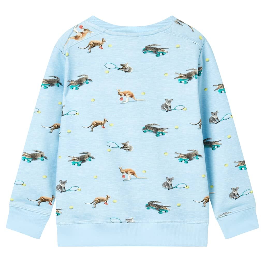 Felpa da Bambino Azzurro Mélange 140 vidaXL