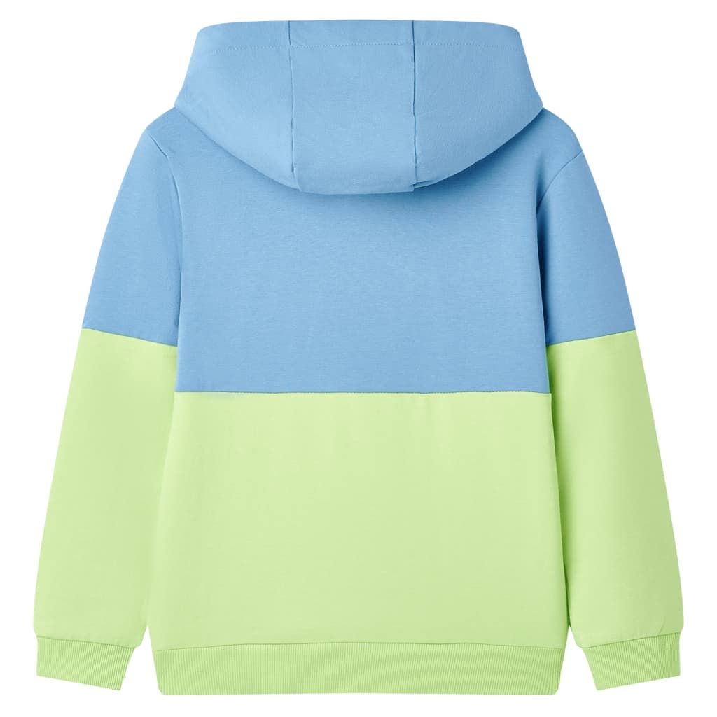 Felpa con Cappuccio per Bambini Blu e Giallo Tenue 92 vidaXL