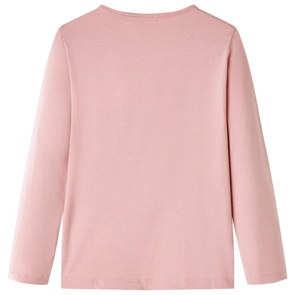 Maglietta da Bambina a Maniche Lunghe Rosa Chiaro 104 vidaXL