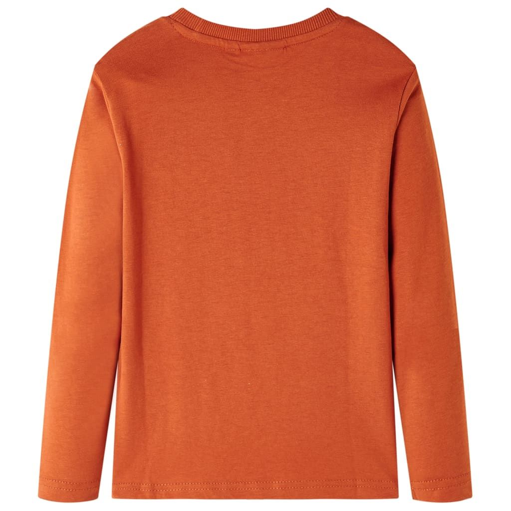Maglietta da Bambino Maniche Lunghe Ruggine Chiaro 116 vidaXL