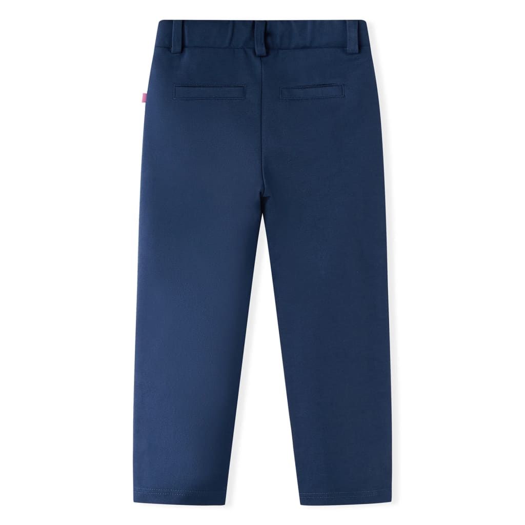 Pantaloni per Bambini con Finiture Nere Blu Marino 128 vidaXL