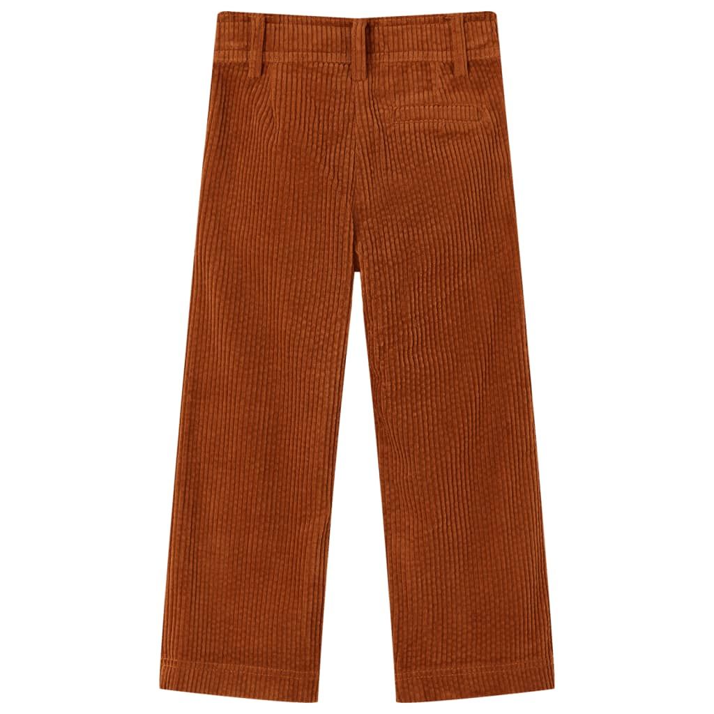 Pantaloni per Bambini in Velluto a Coste Cognac 104 vidaXL