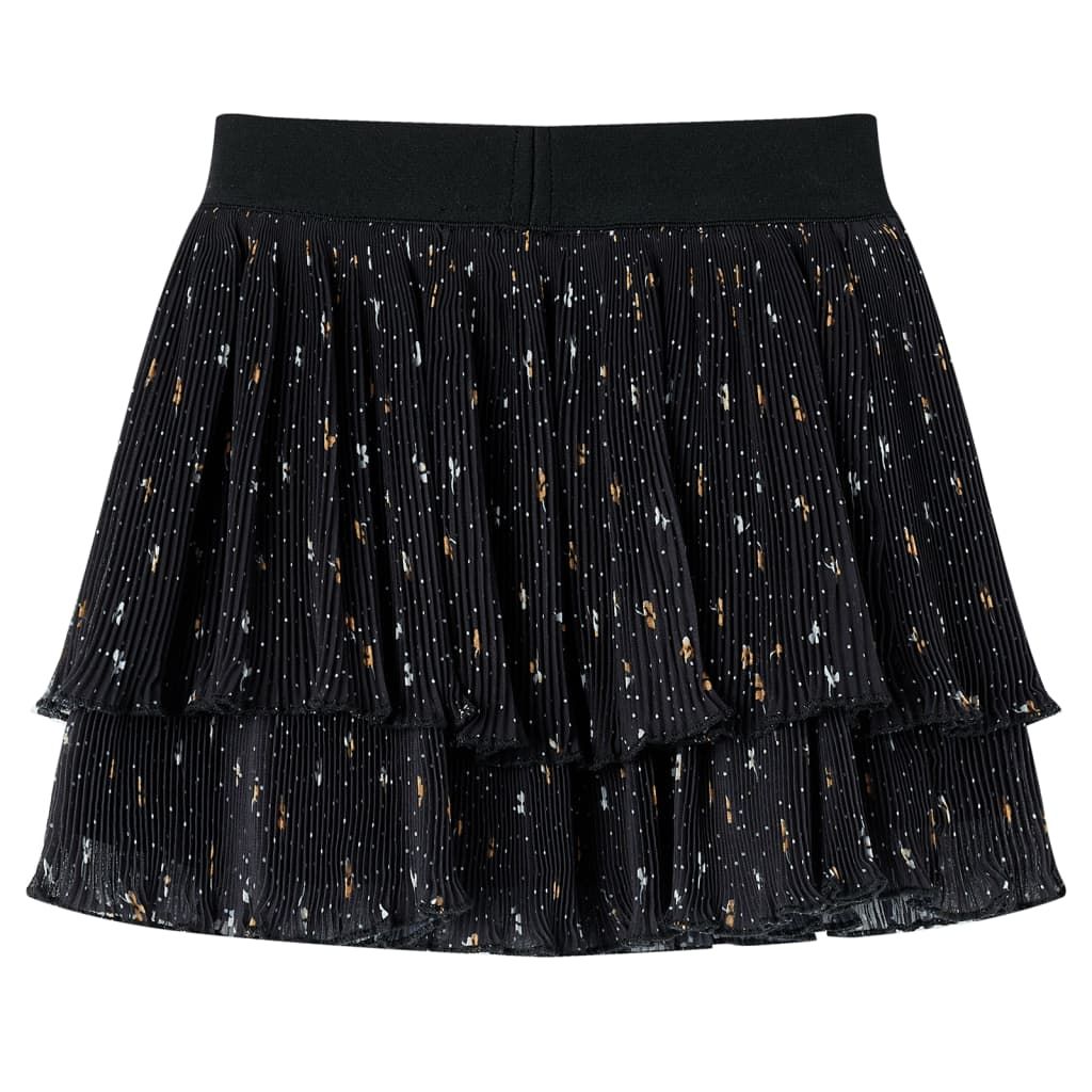 Gonna da Bambina a Strati con Design Arricciatura Nera 116 vidaXL