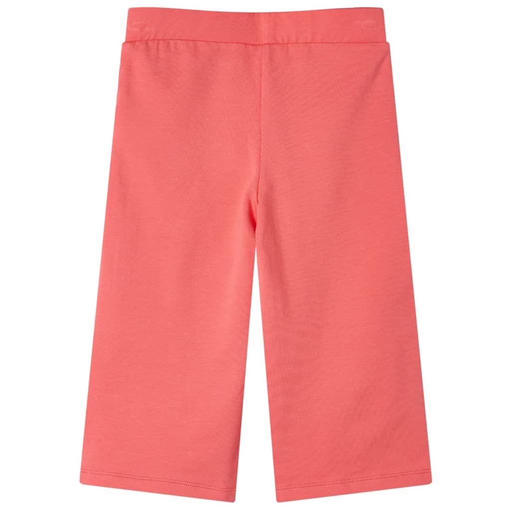 Pantaloni per Bambini a Gamba Larga Corallo 104 vidaXL