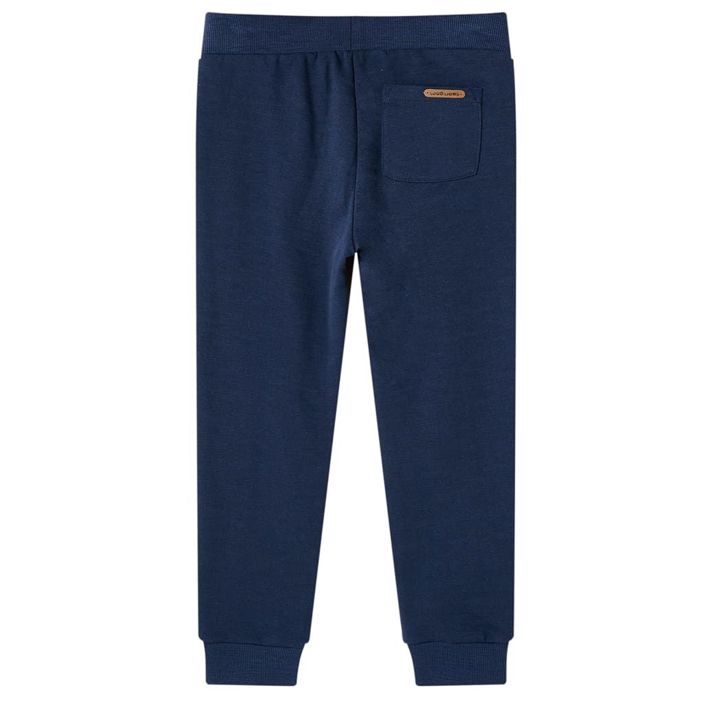 Pantaloni Tuta per Bambini Blu Marino Mélange 92 vidaXL