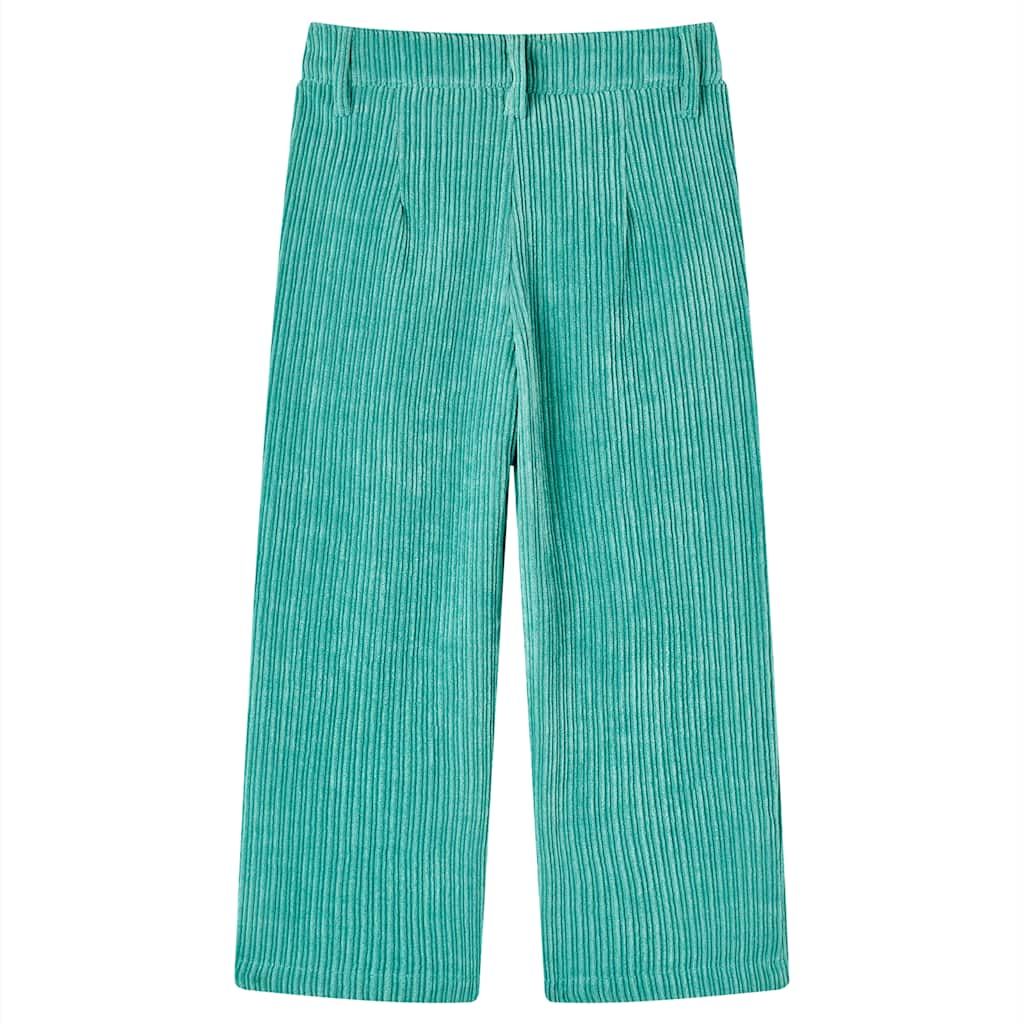 Pantaloni per Bambini in Velluto a Coste Verde Menta 104 vidaXL
