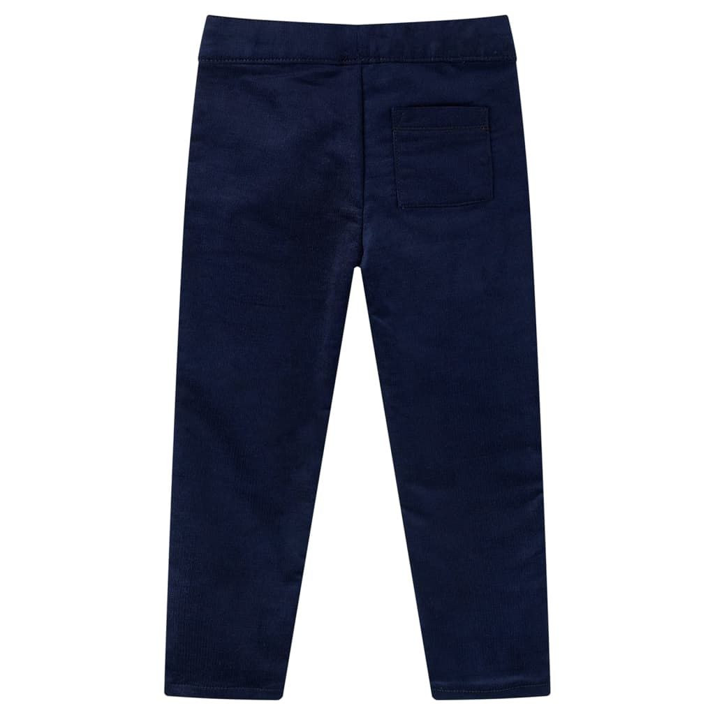 Pantaloni da Bambino Blu Marino Scuro 104 vidaXL