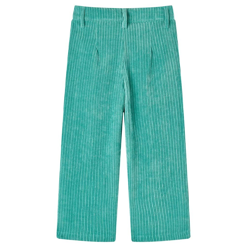 Pantaloni per Bambini in Velluto a Coste Verde Menta 128 vidaXL