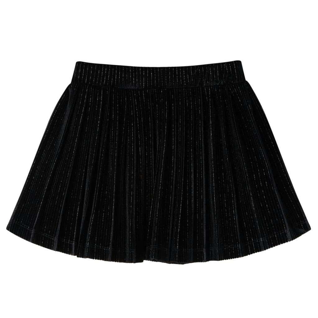 Gonna Plissettata da Bambina con Lurex Nero 128 vidaXL