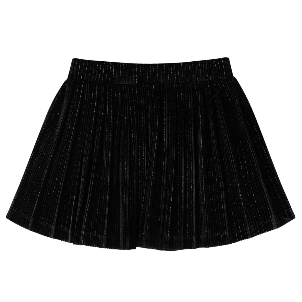 Gonna Plissettata da Bambina con Lurex Nero 92 vidaXL