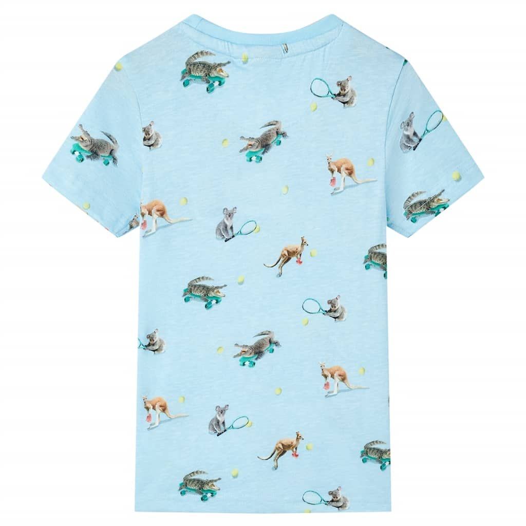 Maglietta da Bambino Azzurro Mélange 116 vidaXL