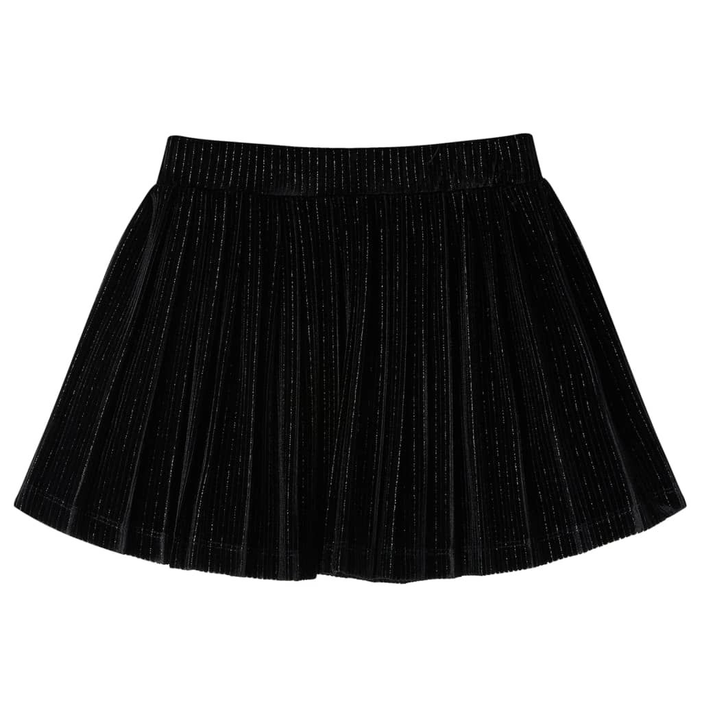 Gonna Plissettata da Bambina con Lurex Nero 116 vidaXL