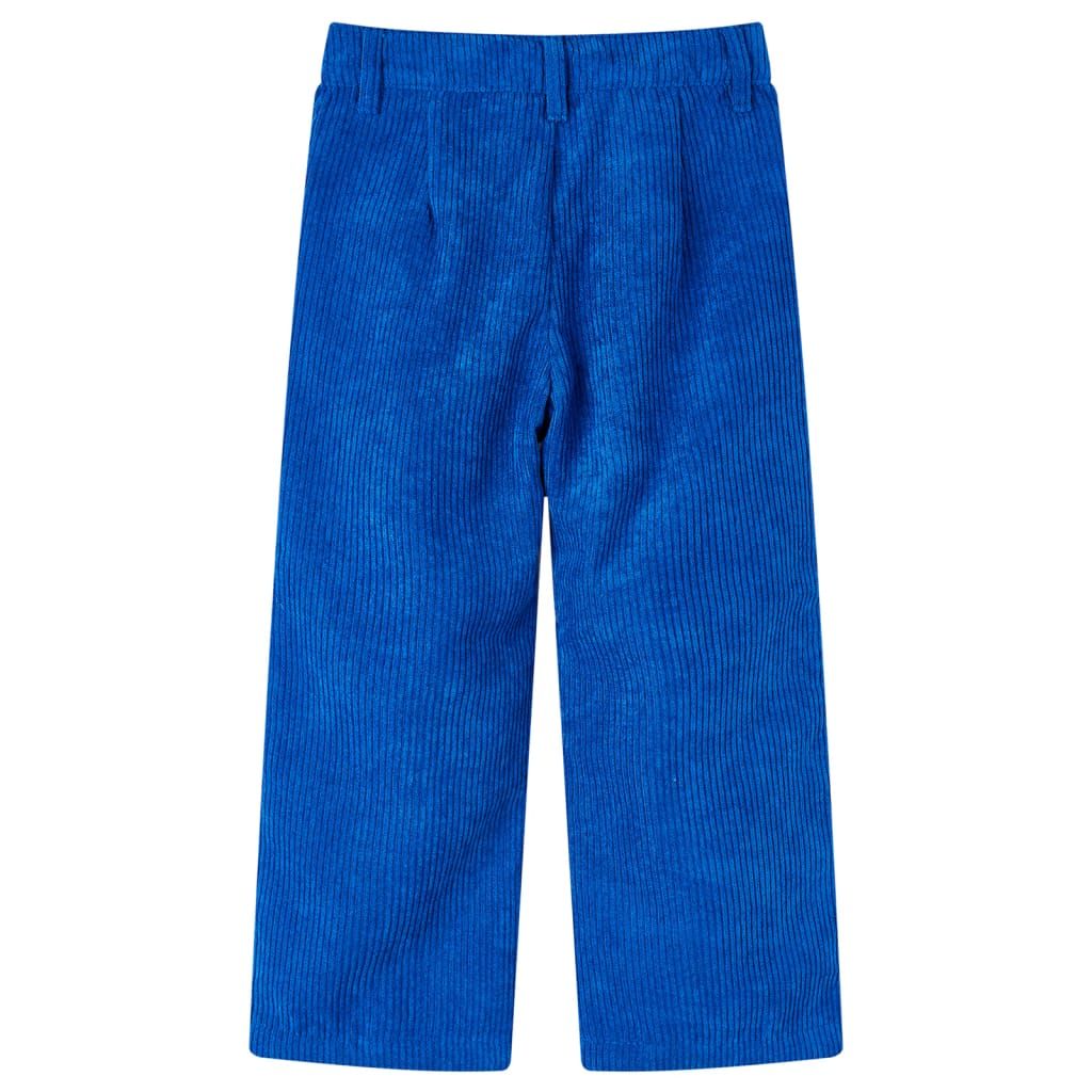 Pantaloni per Bambini in Velluto a Coste Blu Cobalto 92 vidaXL