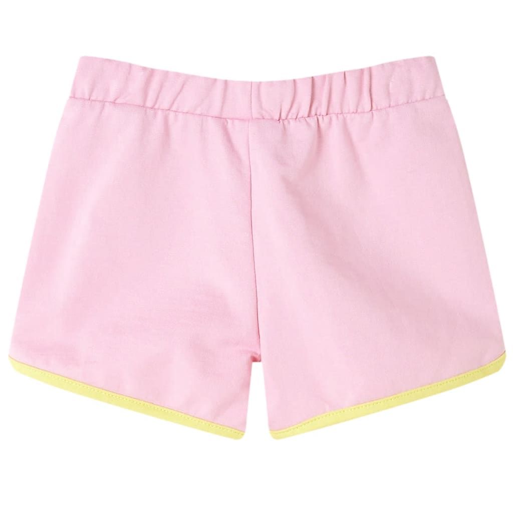Pantaloncini da Bambina con Bordi Rosa Brillante 104 vidaXL