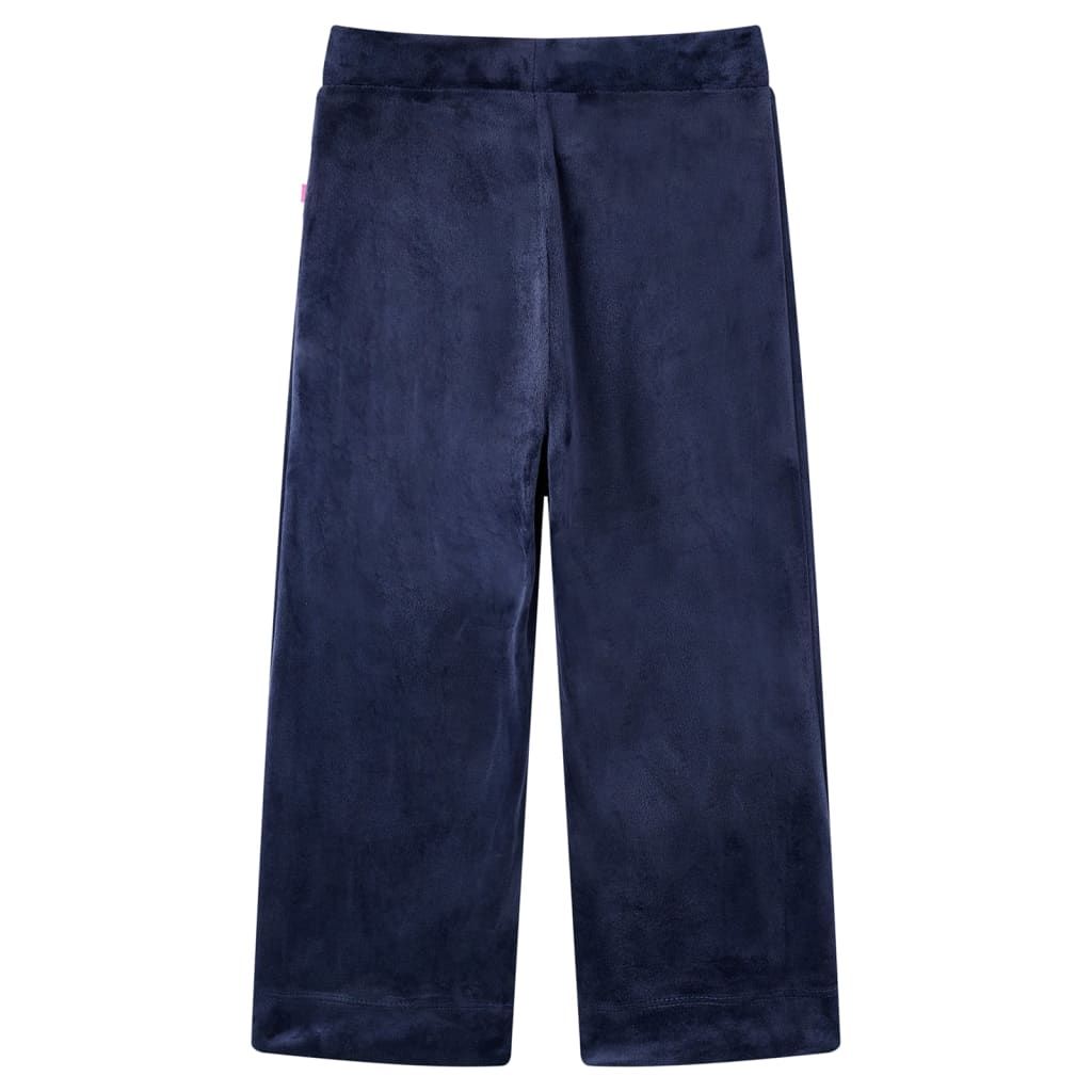Pantaloni da Bambino in Velluto Blu Scuro 104 vidaXL