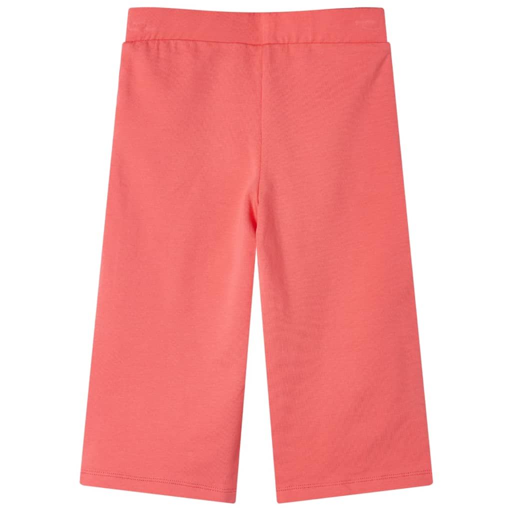 Pantaloni per Bambini a Gamba Larga Corallo 116 vidaXL