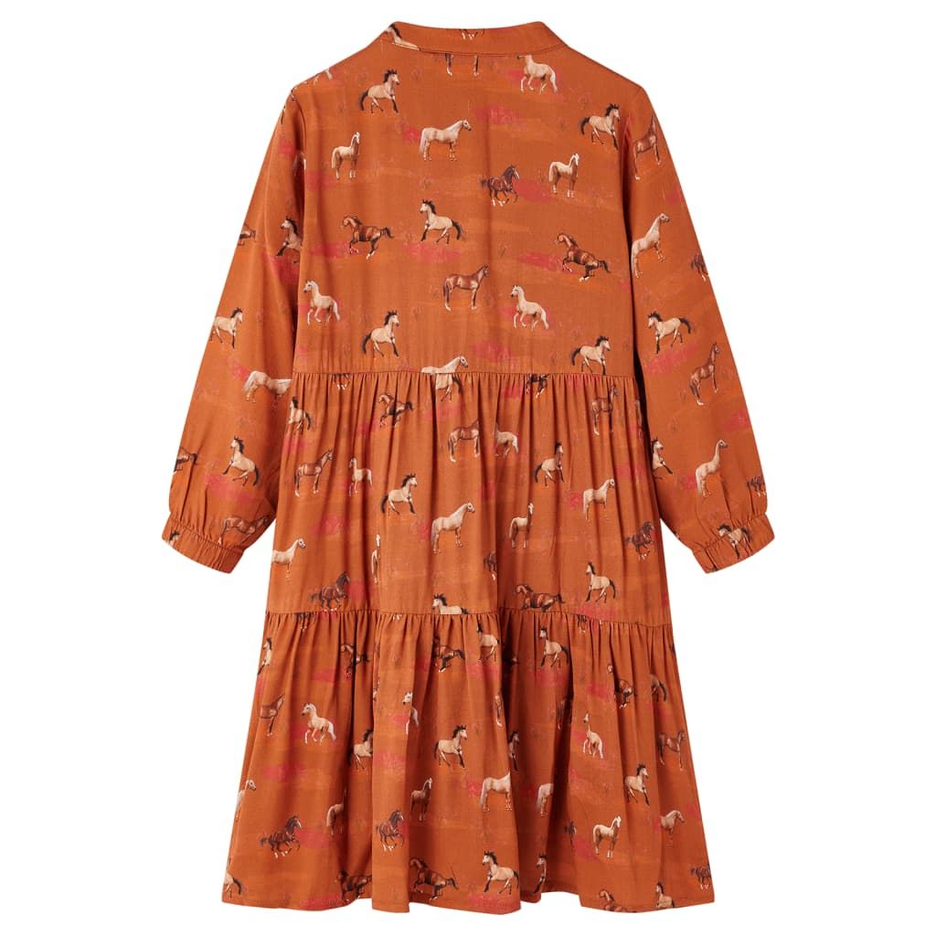 Abito da Bambina Cognac 128 vidaXL
